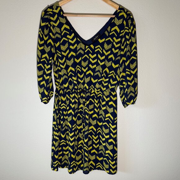BeBop‎ Blue Yellow Pullover Balloon Sleeve  Dress Size M - Picture 1 of 10